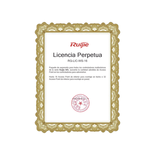 Licencia para Controladora On-Primise Ruijie Networks Enterprise 16 APs