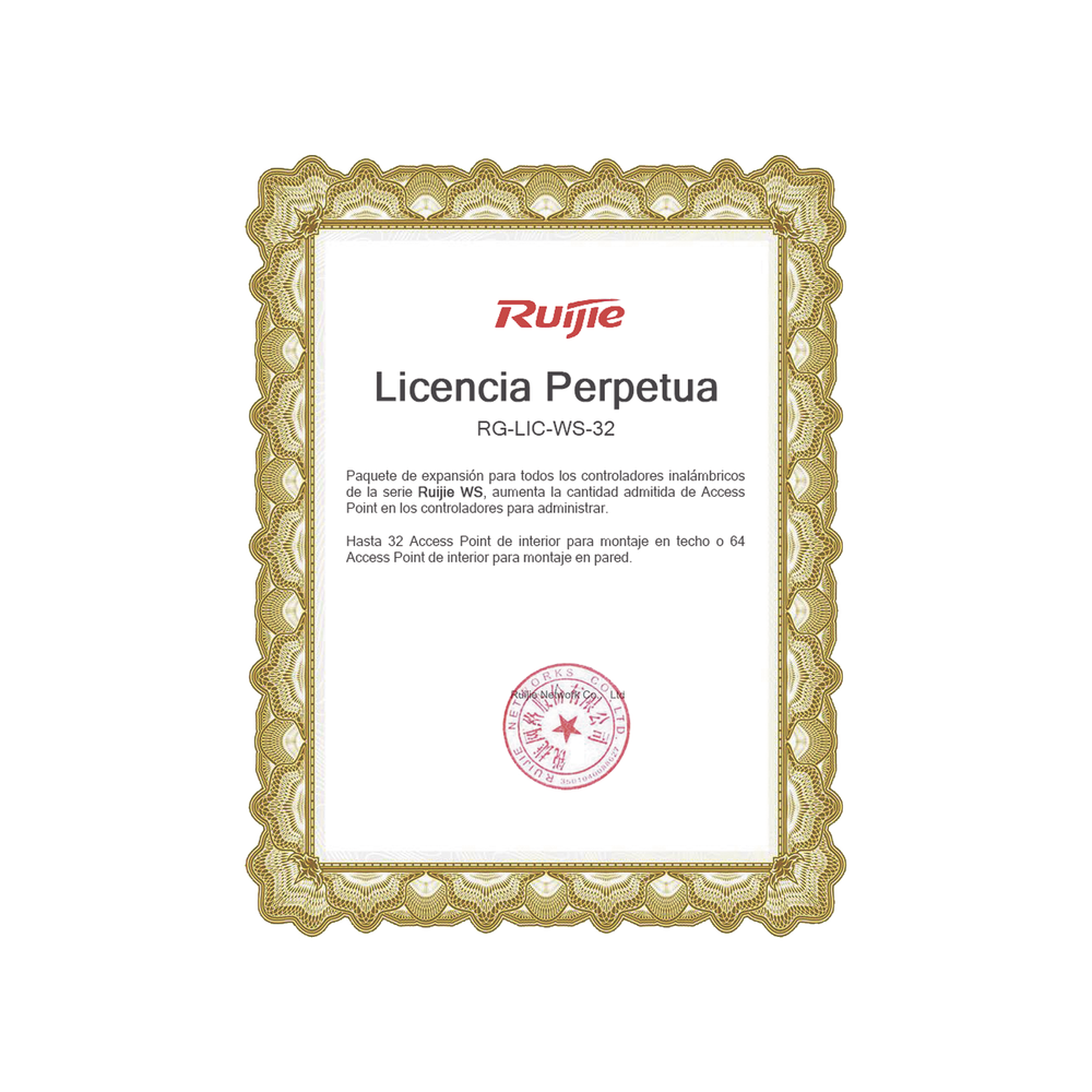 Licencia para Controladora On-Primise Ruijie Networks Enterprise 32 APs