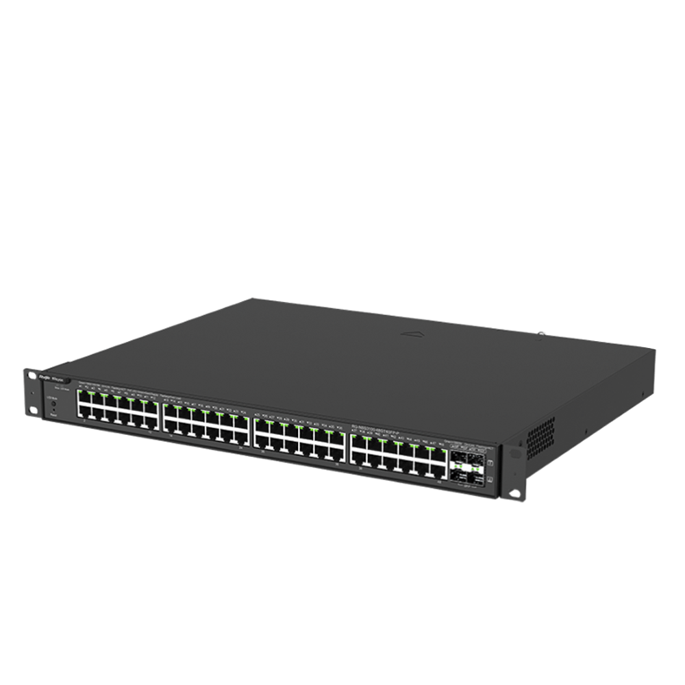 Switch PoE Administrable en la Nube de Capa 2 Gigabit de 52 puertos, 48 puertos Gigabit PoE+ y 4 SFP, 370W