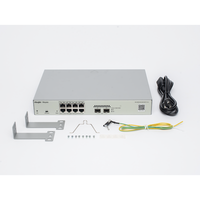 Switch Administrable PoE Capa 2 con 8 Puertos Gigabit PoE 802.3af/at + 2 SFP Para Fibra 1Gb, Gestión Gratuita desde la N