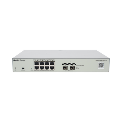 Switch Administrable PoE Capa 2 con 8 Puertos Gigabit PoE 802.3af/at + 2 SFP Para Fibra 1Gb, Gestión Gratuita desde la N