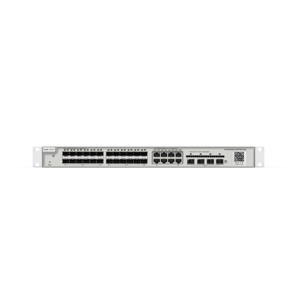 RG-NBS3200-24SFP/8GT4XS, SFP Gigabit de 24 puertos con 8 puertos RJ45 combinados Switch administrado de capa 2, 4 * 10G