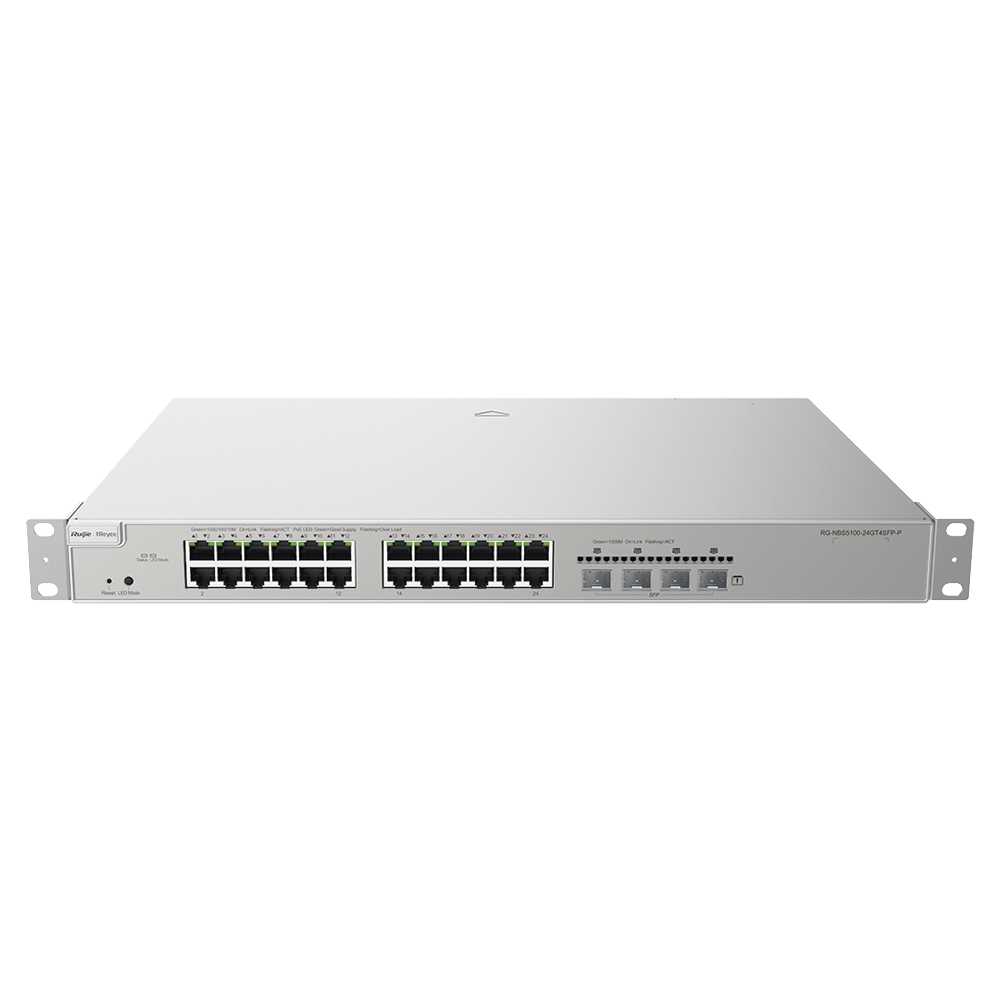 Switch Administrable PoE L3 con 24 puertos Gigabit PoE 802.3af/at + 4 SFP, gestión gratuita desde la nube, 370w