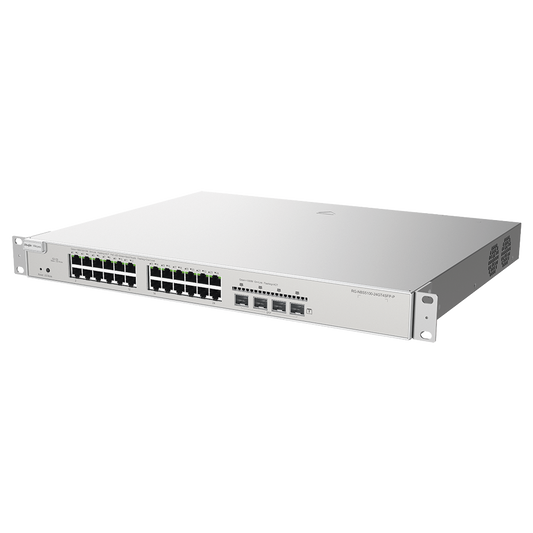 Switch Administrable PoE L3 con 24 puertos Gigabit PoE 802.3af/at + 4 SFP, gestión gratuita desde la nube, 370w