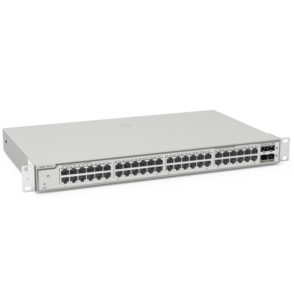 Switch Administrable L3 con 48 puertos Gigabit + 4 SFP para fibra 1Gb, gestión gratuita desde la nube