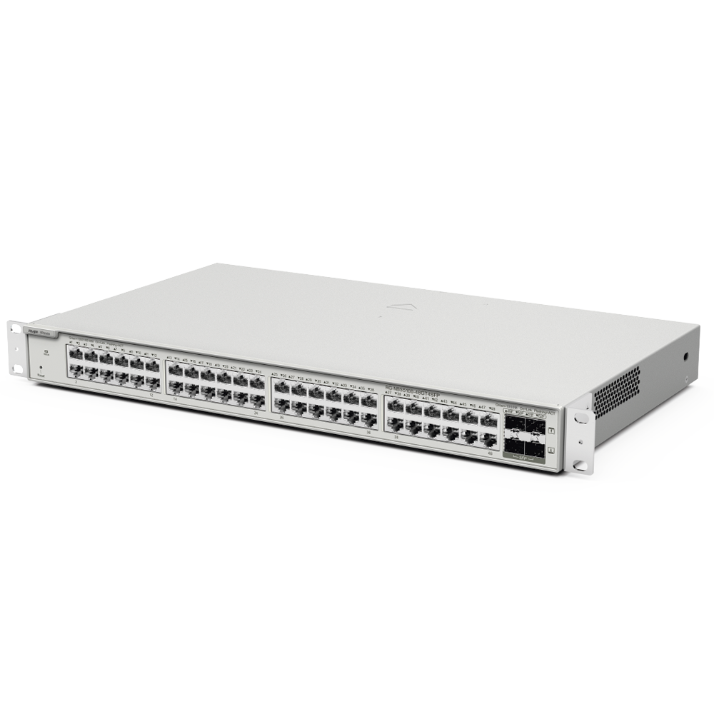 Switch Administrable L3 con 48 puertos Gigabit + 4 SFP para fibra 1Gb, gestión gratuita desde la nube