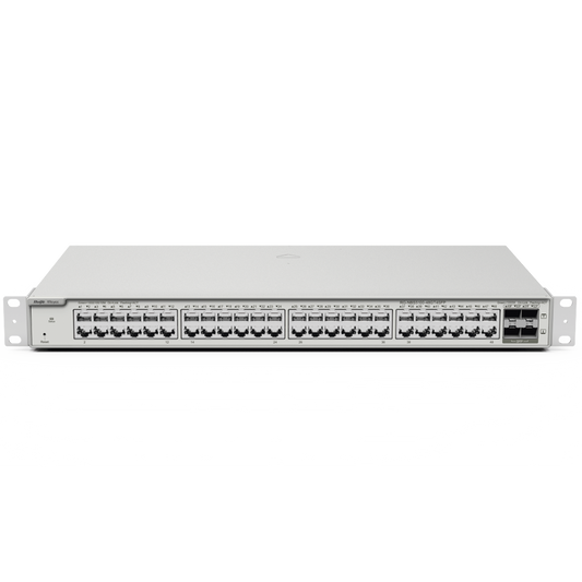 Switch Administrable L3 con 48 puertos Gigabit + 4 SFP para fibra 1Gb, gestión gratuita desde la nube
