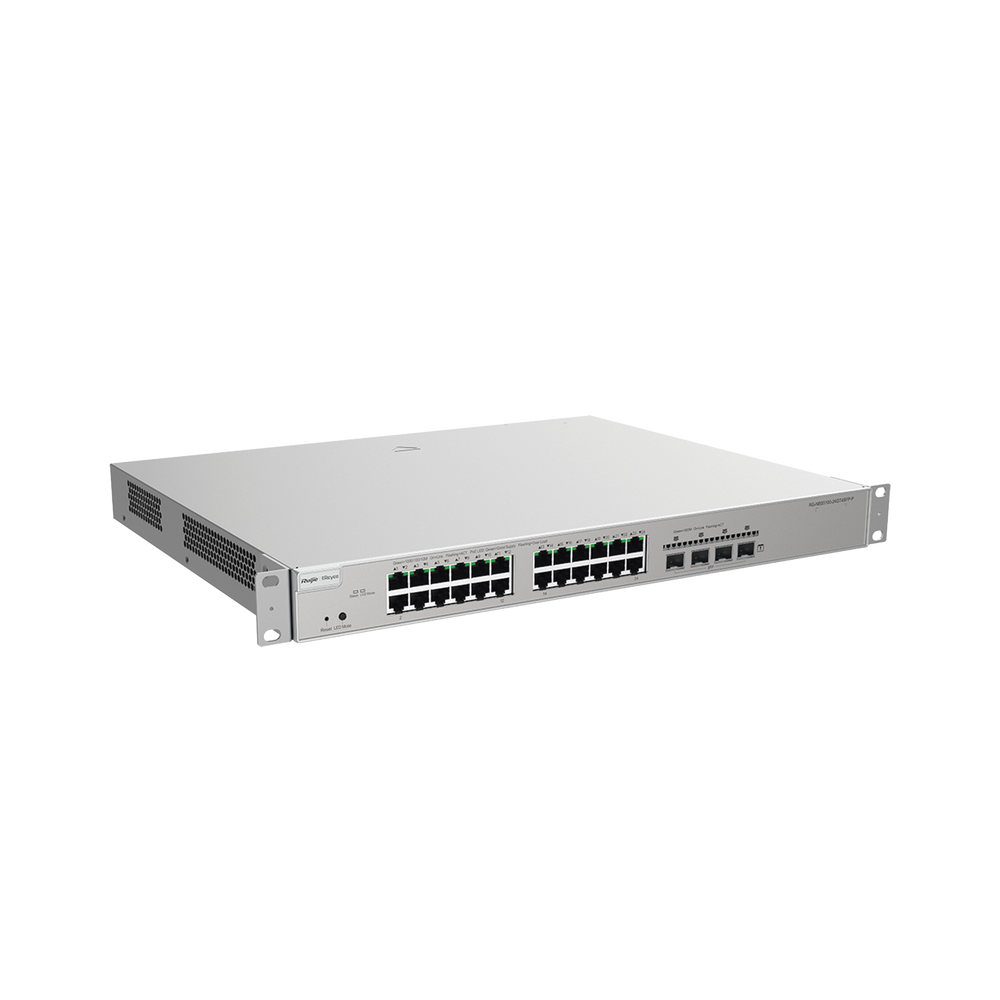 Switch Administrable PoE con 24 Puertos Gigabit PoE 802.3af/at + 4 SFP+ para Fibra 10Gb, Gestión Gratuita desde la Nube