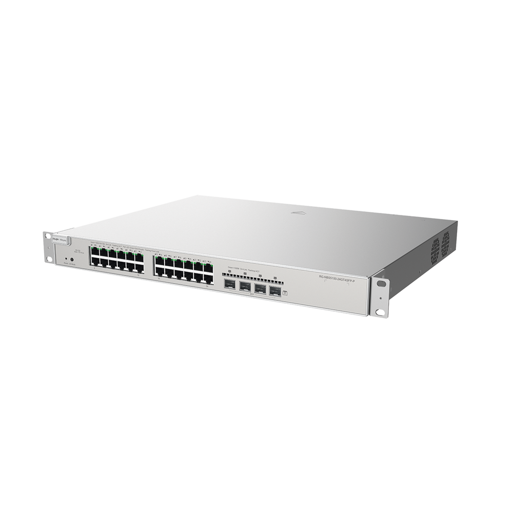 Switch Administrable PoE con 24 Puertos Gigabit PoE 802.3af/at + 4 SFP+ para Fibra 10Gb, Gestión Gratuita desde la Nube
