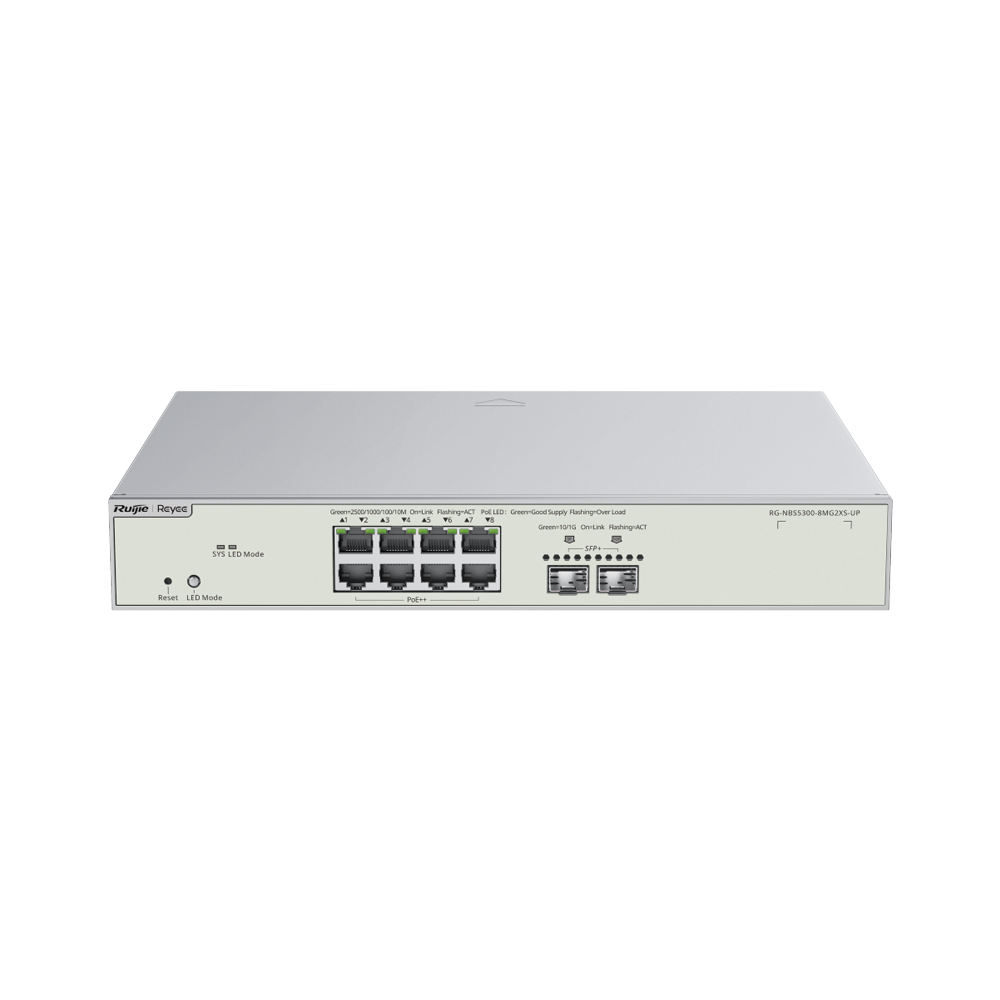 Switch Administrable de Capa 3 Multi-Gigabit de 10 Puertos con 8 Puertos PoE++, 2 Puertos de Subida SFP+