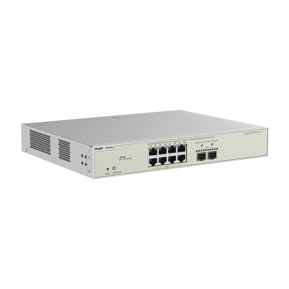 Switch Administrable de Capa 3 Multi-Gigabit de 10 Puertos con 8 Puertos PoE++, 2 Puertos de Subida SFP+