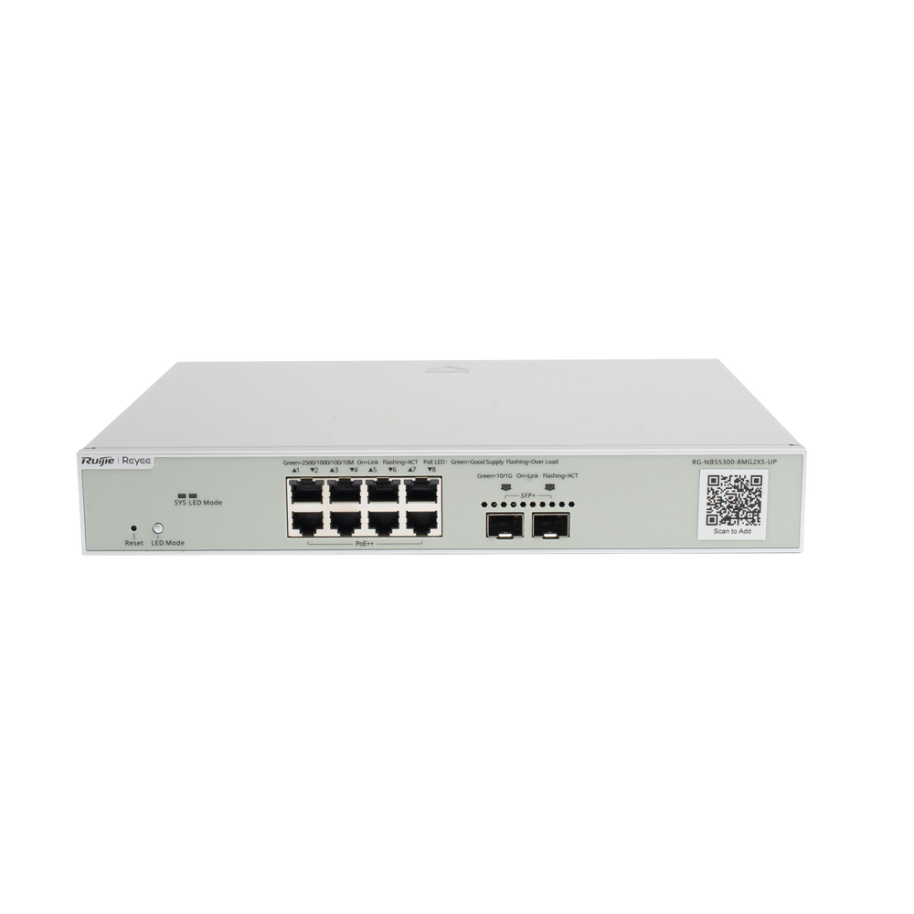 Switch Administrable de Capa 3 Multi-Gigabit de 10 Puertos con 8 Puertos PoE++, 2 Puertos de Subida SFP+