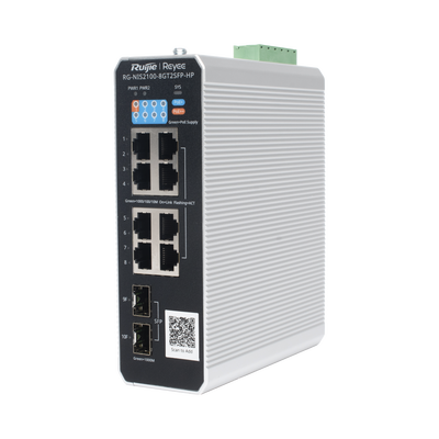 Switch Industrial PoE con gestión en la nube con 1 puerto PoE++, 7 puertos PoE+ y 2 puertos uplink SFP Ideal para temper