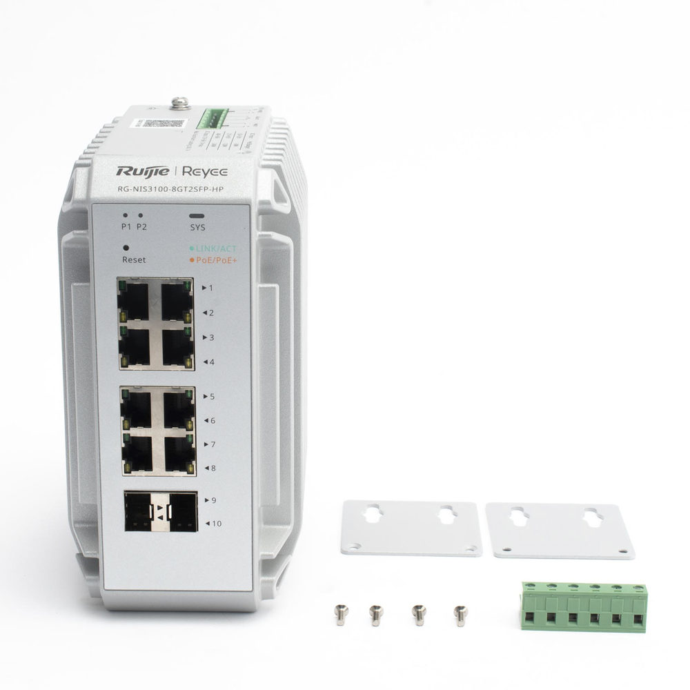 True Industrial Grade Switch Specially Designed for Harsh Environments, Features 10 Gigabit Ports, 8 of them PoE+ Ports and 2 SFP Uplink Ports