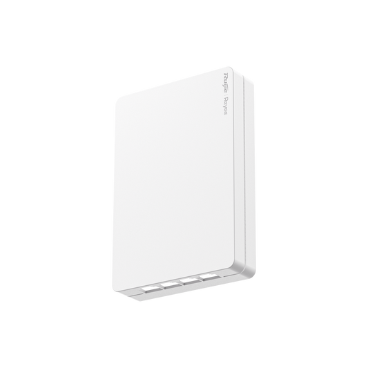 Punto de acceso Wi-Fi 6 de pared para interior 360°, doble banda, 2976 Mbps, 4 puertos GE downlink + 1 puerto GE uplink, hasta 512 usuarios, portal cautivo standalone, compatible con reyee mesh