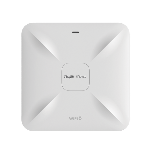 Punto de acceso Wi-Fi 6 de techo para interior 360°, doble banda, 2.97 Gbps, hasta 512 usuarios, 1 puerto GE + 1 puerto de 2.5GE, portal cautivo standalone, soporta Reyee Mesh