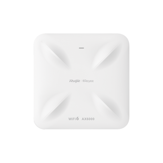 Punto de acceso Wi-Fi6 de techo para interior 360°, doble banda, 5.95 Gbps, hasta 512 usuarios, 2 puertos de 2.5GE, portal cautivo standalone, soporta Mesh, MU-MIMO 4x4