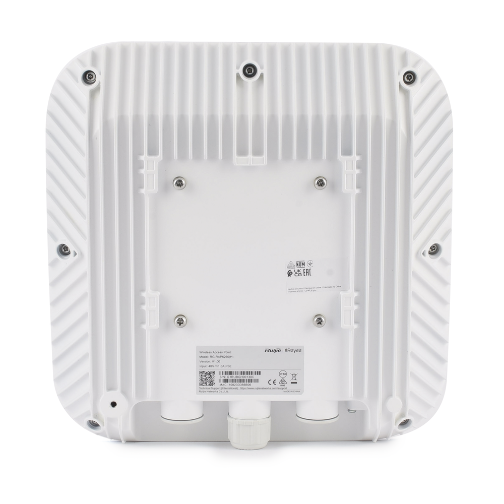 Punto de acceso Wi-Fi 6 direccional para exterior, IP 68, doble banda 4x4, 5.95 Gbps, puerto SFP de 2.5GE ideal para fibra óptica, hasta 512 usuarios, protección hasta 4 kV y protección contra erosión eólica, reyee mesh