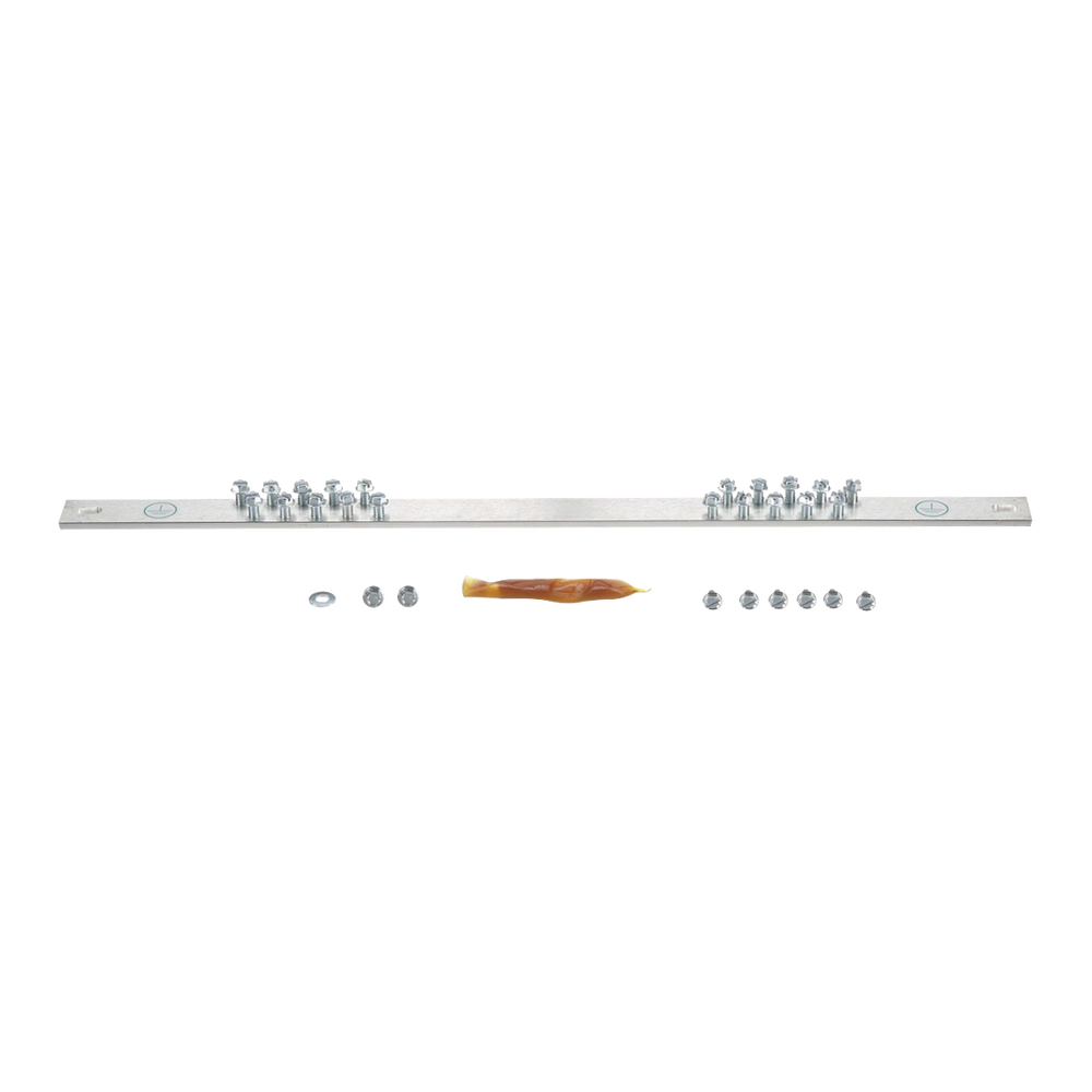 Barra de Conexión a Tierra, Para Rack de 19", Con 20 Orificios Para Conexión Rápida de Equipos, Incluye 20 Tornillos # 12-24 x 1/2" Instalados