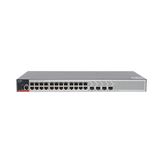 Switch Administrable L2+ con 24 puertos Gigabit + 4 SFP para fibra 1Gb / 2.5 Gb , gestión gratuita desde la nube, 15.5w