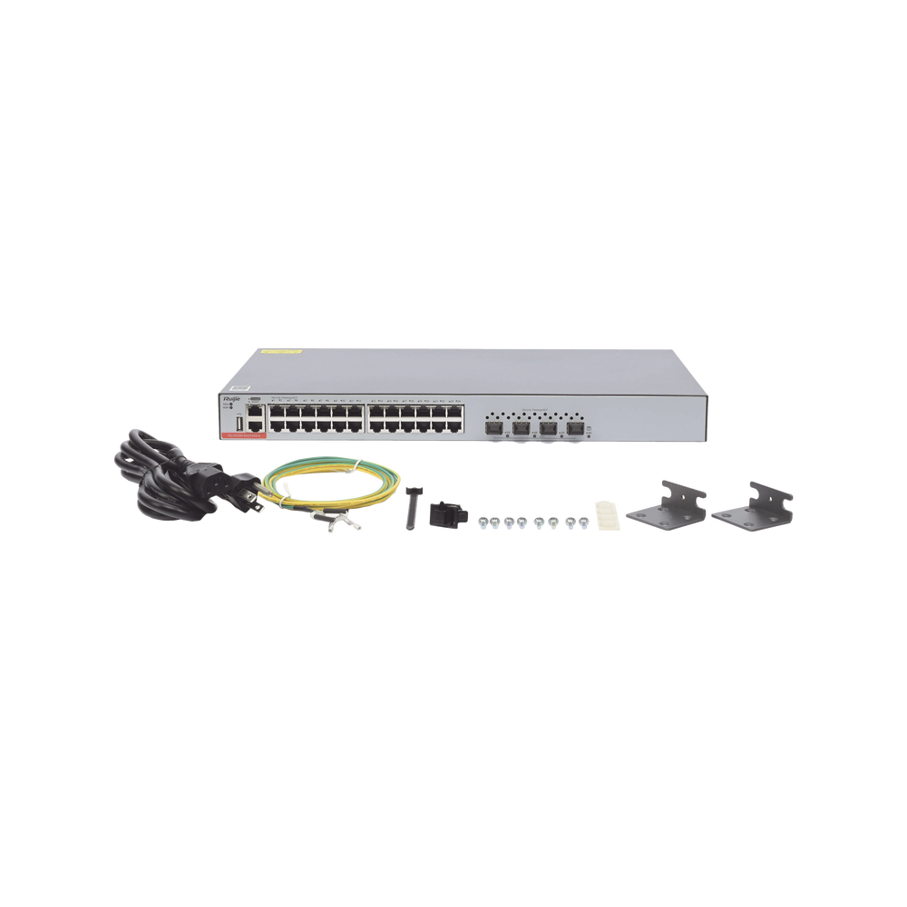 Switch Administrable de Capa 3 con 24 Puertos GE y 4x 1G/10G SFP+ Puertos de Enlace Ascendente