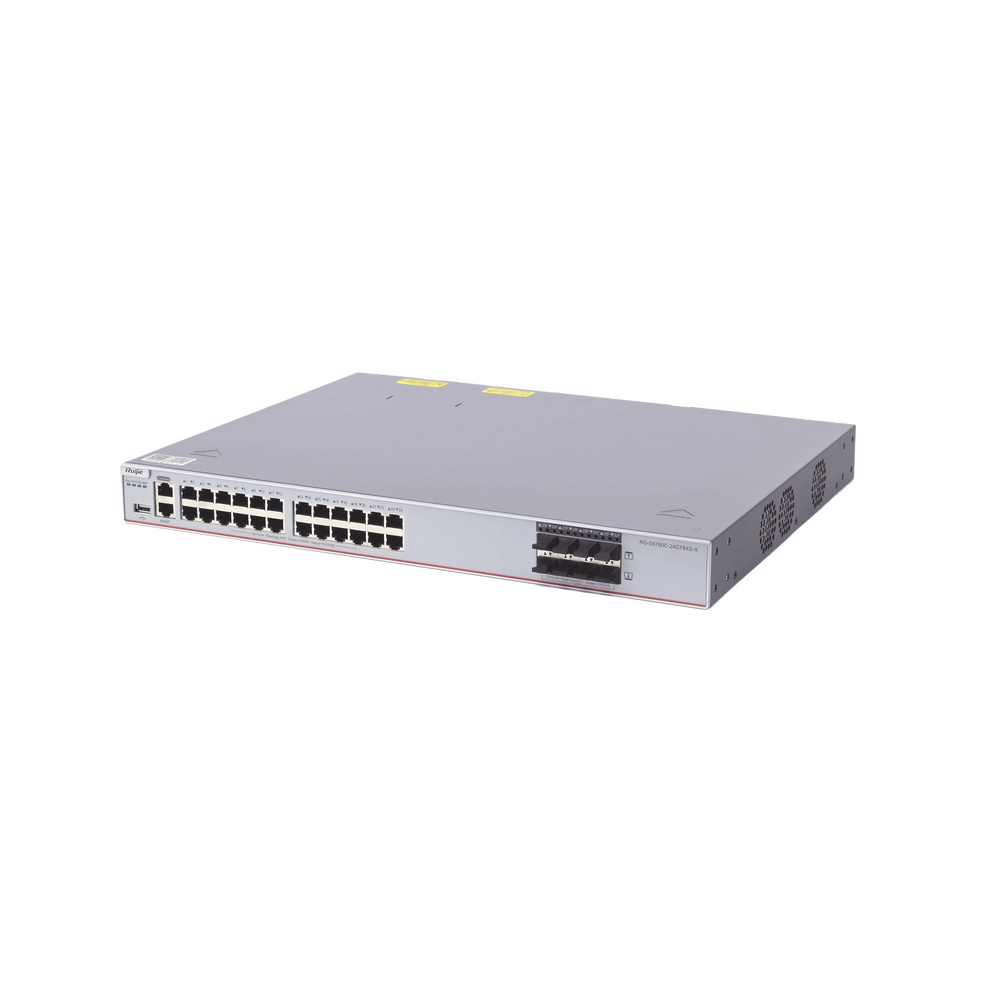 RG-S5760C-24GT8XS-X Switch de Núcleo o Agregación Empresarial de Capa 3 de 24 Puertos GE Eléctricos, 8 Puertos de Enlace Ascendente de 10G