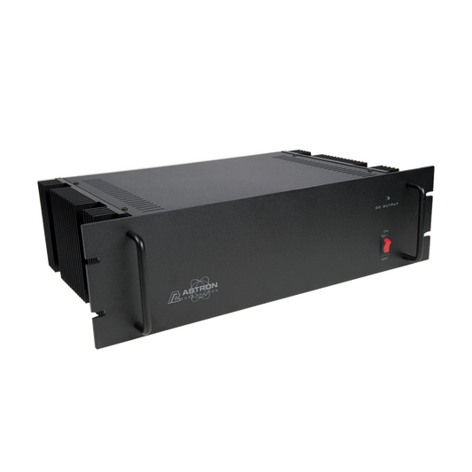 Fuente de poder Astron regulada montaje en rack, Ent: 105-125 Vca, Sal: 13.8Vcd, 35A, con circuito de respaldo. (Bajo Pedido)
