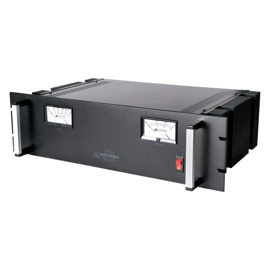 Fuente de poder  13.8Vcd, 35A, lineal regulada con circuito cargador de baterías, para instalación en rack