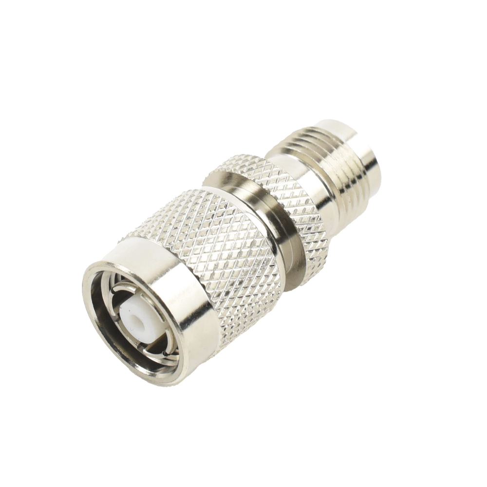 Inline Adapter, Reverse TNC Male to TNC Female, Nickel/Gold/Teflon.
