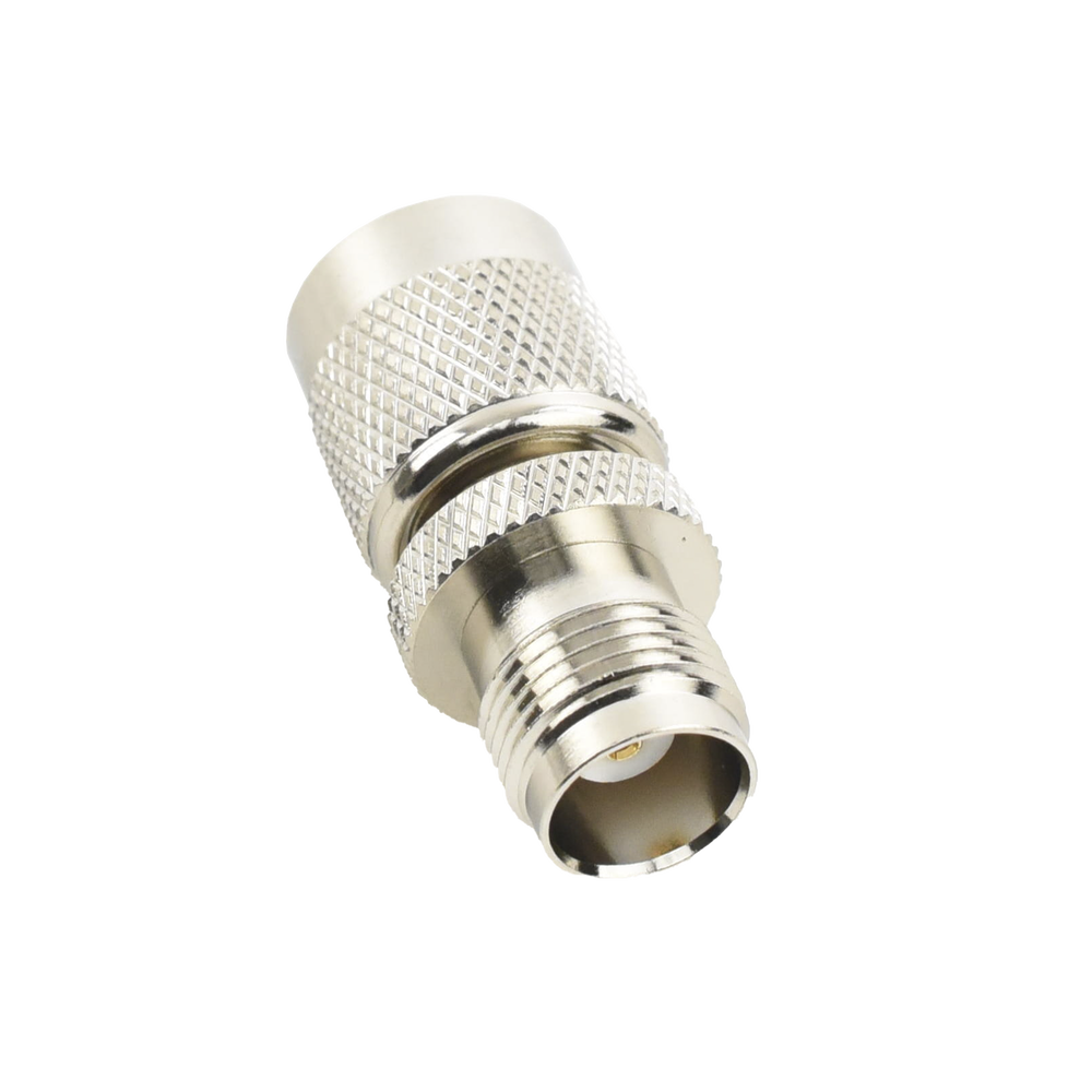 Inline Adapter, Reverse TNC Male to TNC Female, Nickel/Gold/Teflon.