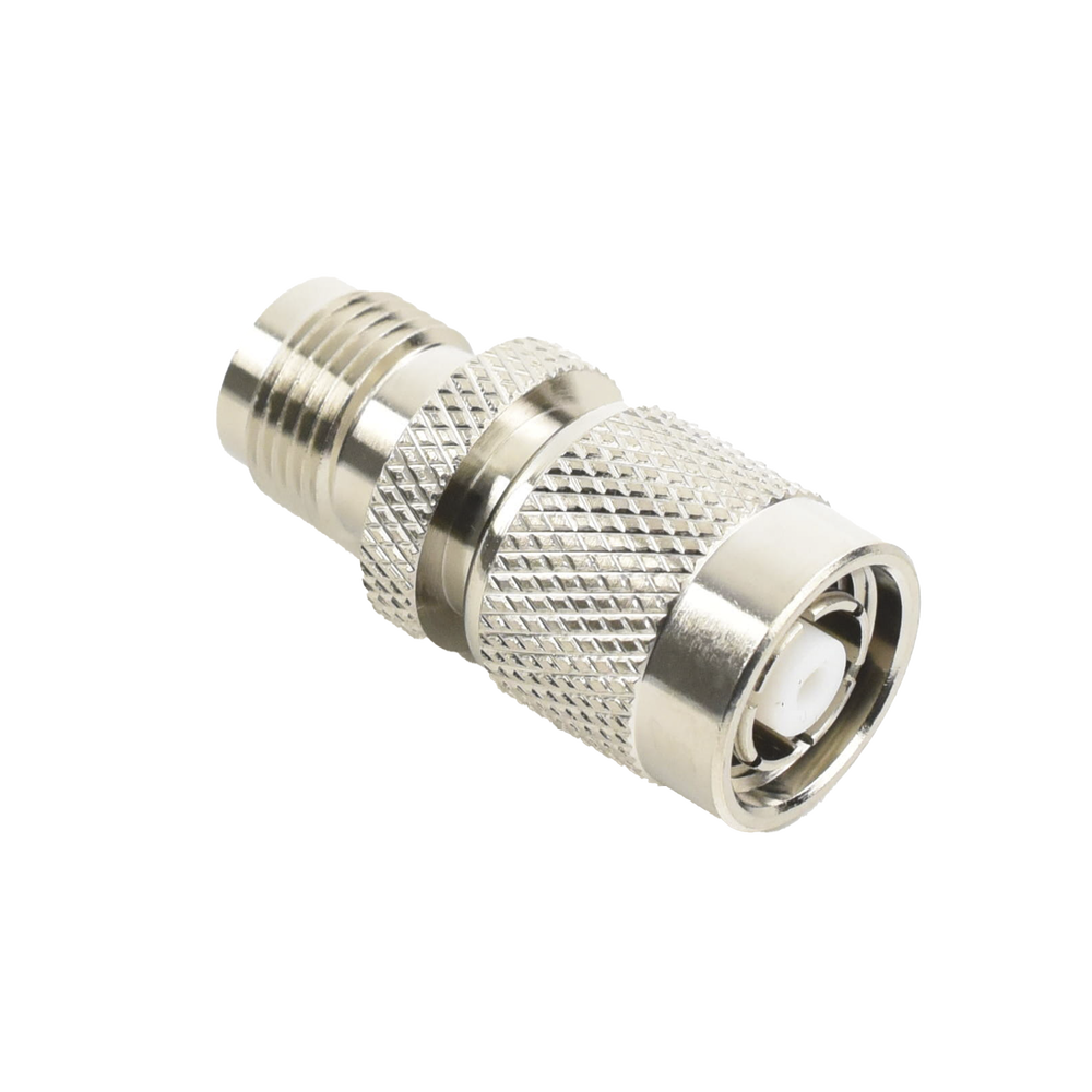 Inline Adapter, Reverse TNC Male to TNC Female, Nickel/Gold/Teflon.