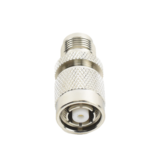 Adaptador en Línea, de Conector TNC Macho Inverso a TNC Hembra, Nquel/ Oro/ Teflón.