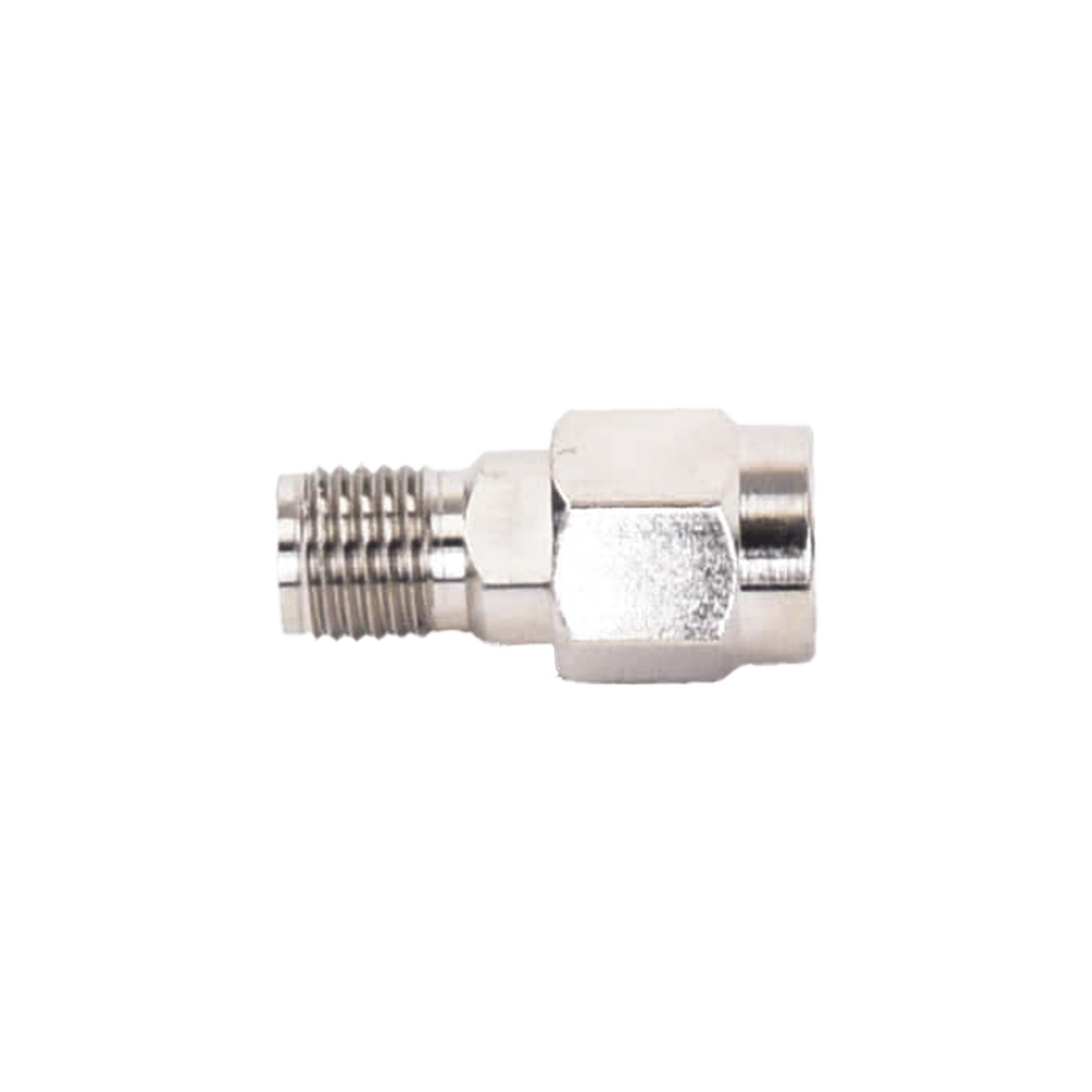 Inline Adapter Reverse SMA Male to SMA Female Connector, Nickel/Gold/Teflon.