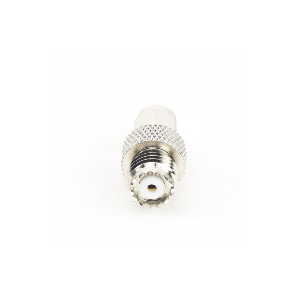 Inline Adapter, SMA Male to Mini-UHF Female Connector, Nickel/Gold/Teflon.Au/Teflon.