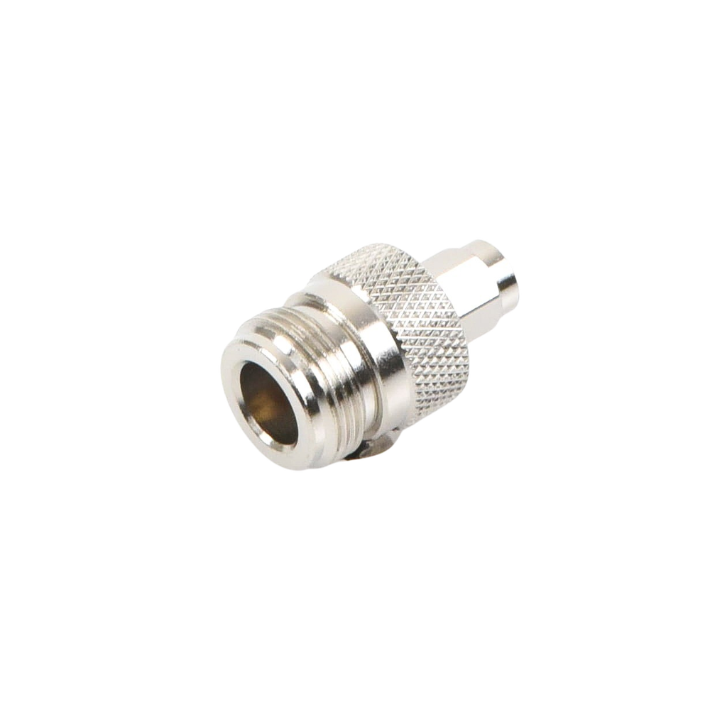 SMA Male to N Female Inline Adapter, Nickel/Gold/Teflon.