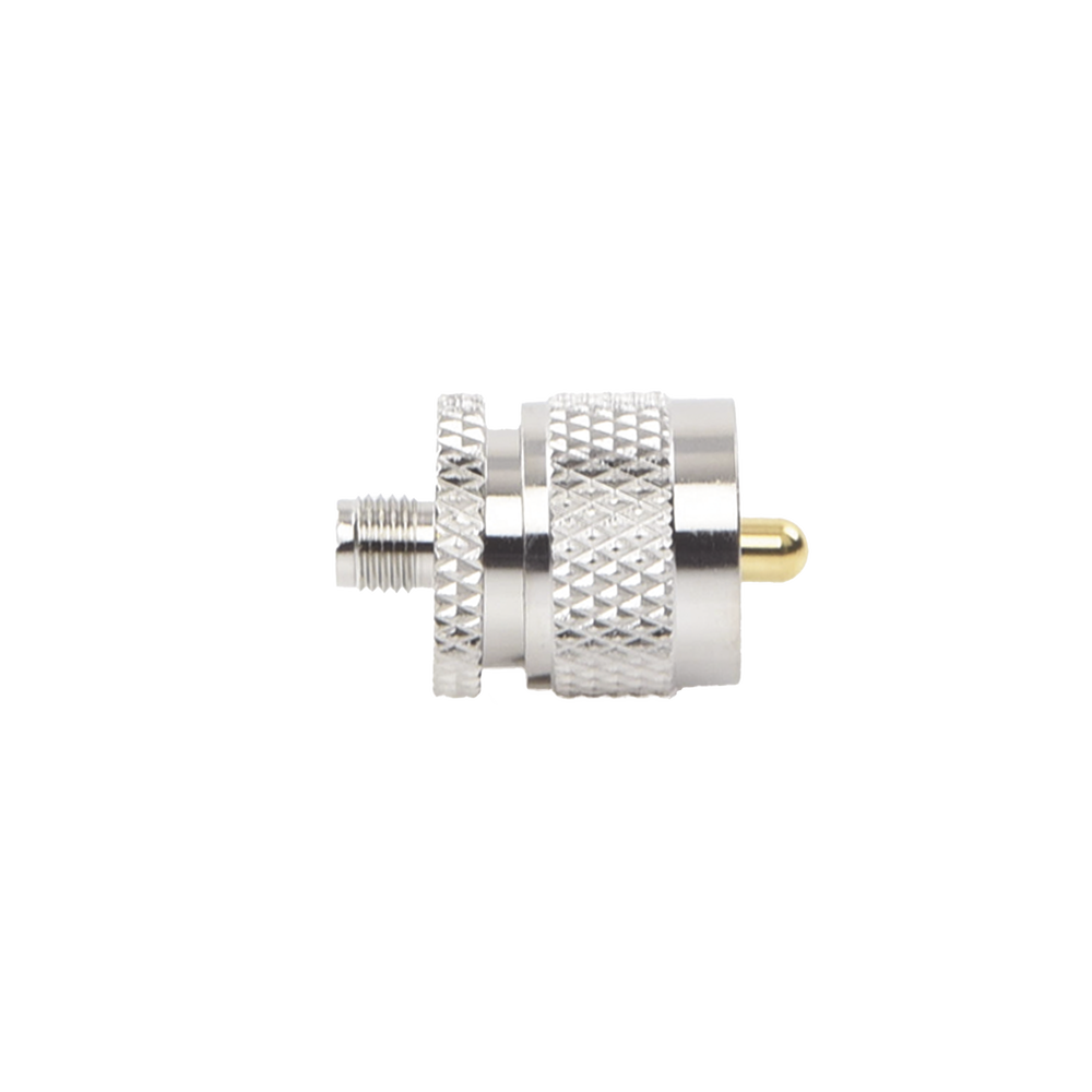 SMA Female to UHF Male (PL-259) Connector Inline Adapter, Nickel/Gold/Teflon.