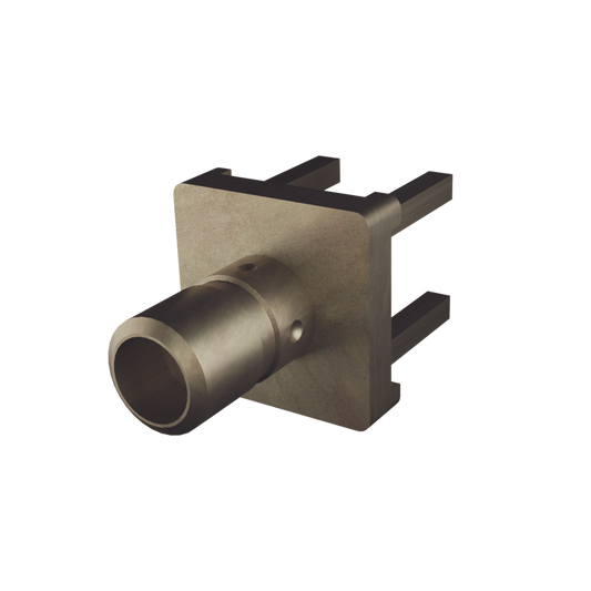 Conector Mini SMB Hembra (PIN Macho) 75 Ohm, Montaje Vertical para PCB, Oro/ Oro/ Teflón.