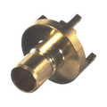 Conector SMB Jack (PIN Macho) Montaje Vertical para PCB, Base Redonda, 75 Ohm, Oro/ Oro/ Teflón.