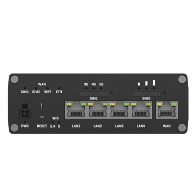 Cellular 5G Router, up to 3.4 Gbps, 4 Ethernet Ports + 1 WAN Port, Wi-Fi Wave-2 802.11ac up to 867 Mbps, Dual-SIM, USB, 