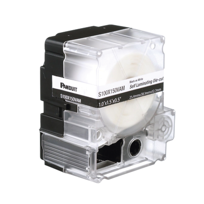 Cassette Etiq. autolam. p/impresora MP PXE™ S100X225VAM, vin., blanca, 2.25"x1", 0.75"POH