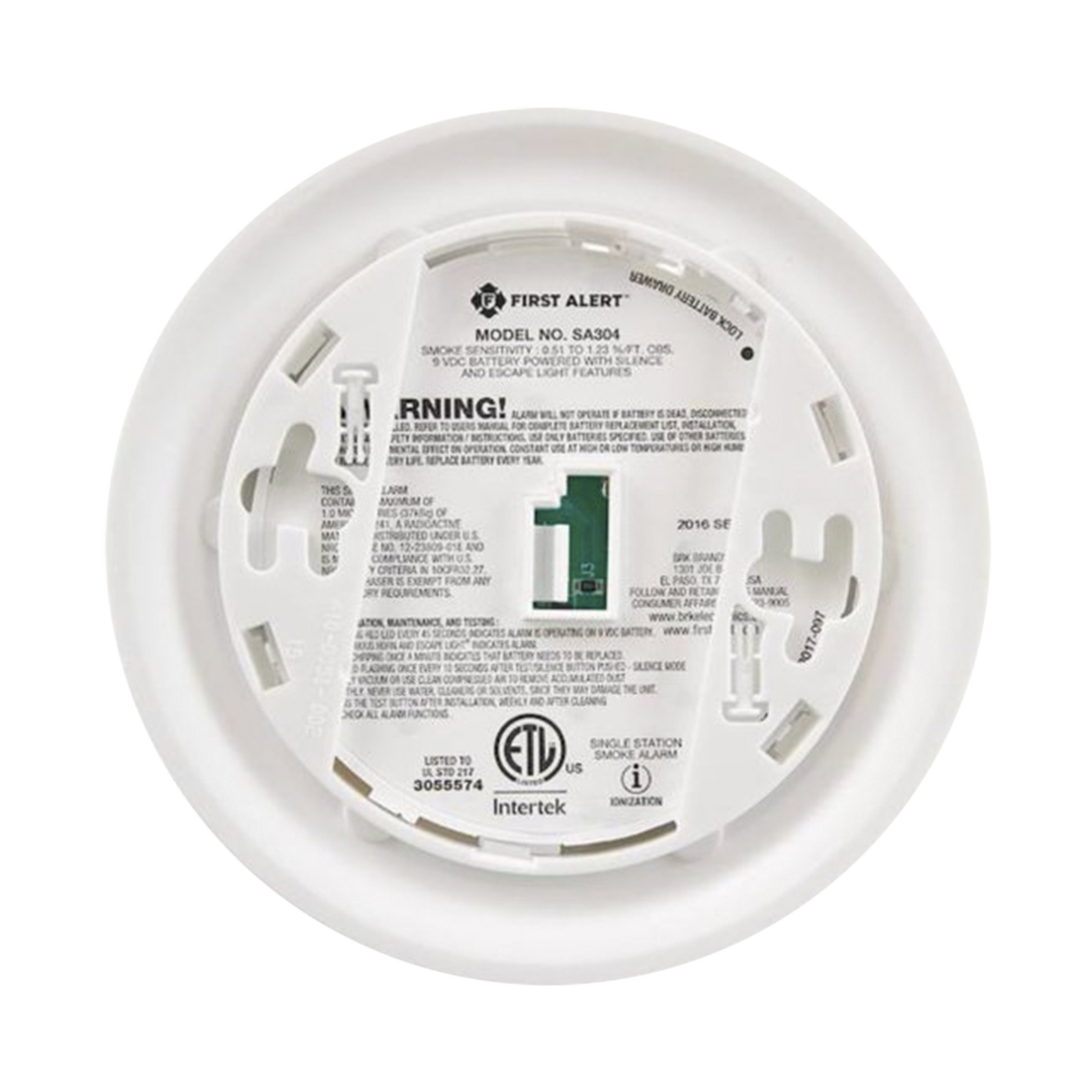 Smoke detector, stand-alone, photoelectric, with escape light