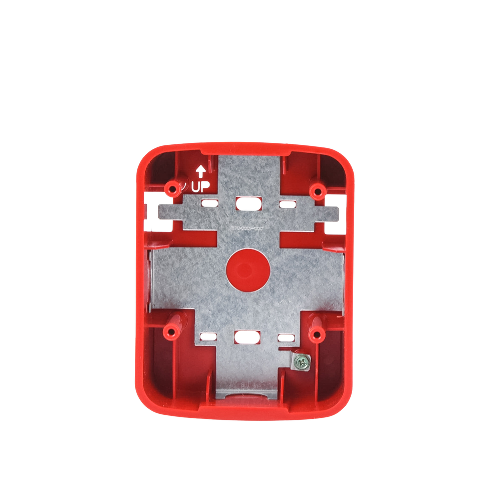 Wall Mount Box for Horn and Horn with Strobe Light and for Ceiling Mounting of Horns, Red Color