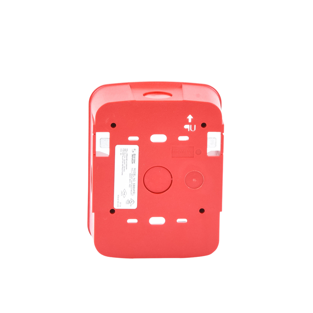 Wall Mount Box for Horn and Horn with Strobe Light and for Ceiling Mounting of Horns, Red Color