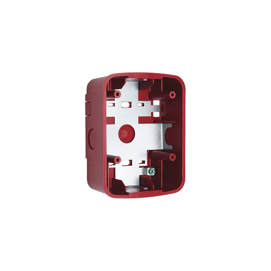 Caja de Montaje en Pared para Bocina y Bocina con Lampara Estroboscopica y para montaje en Techo de Bocinas, Color Rojo