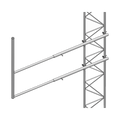 Brazo tipo "F" para tramos STZ-35G, galvanizado por inmersión en caliente.