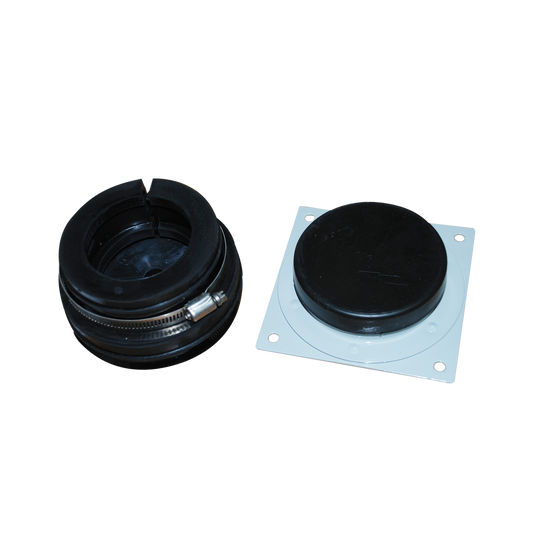 Placa y goma pasamuro para cable coaxial de 1/2"