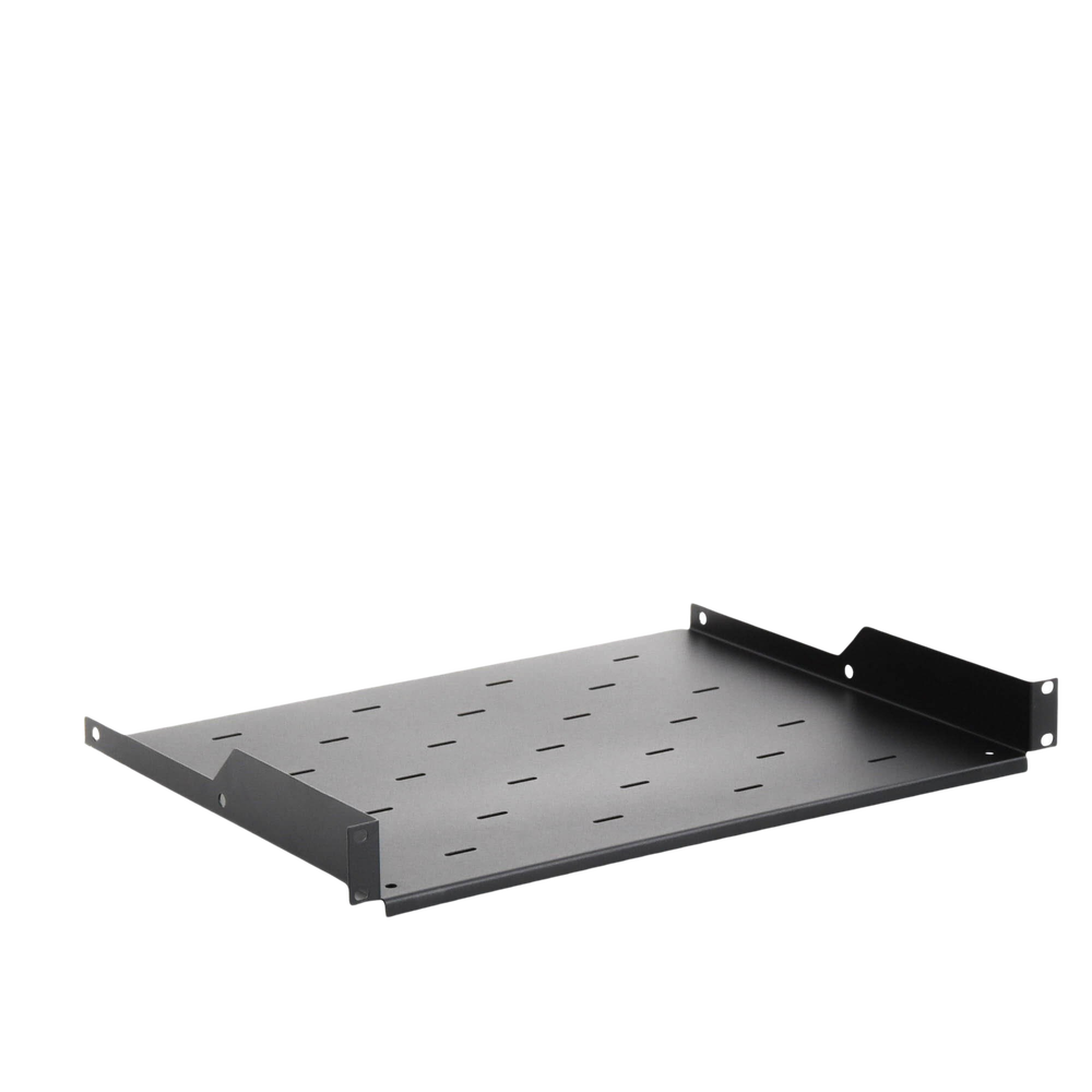 Rack support for 19" equipment, 34 cm deep, 1U, black