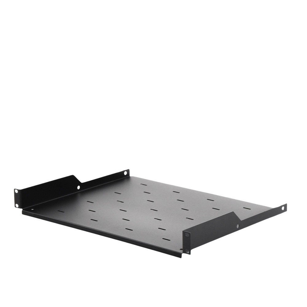 Rack support for 19" equipment, 34 cm deep, 1U, black