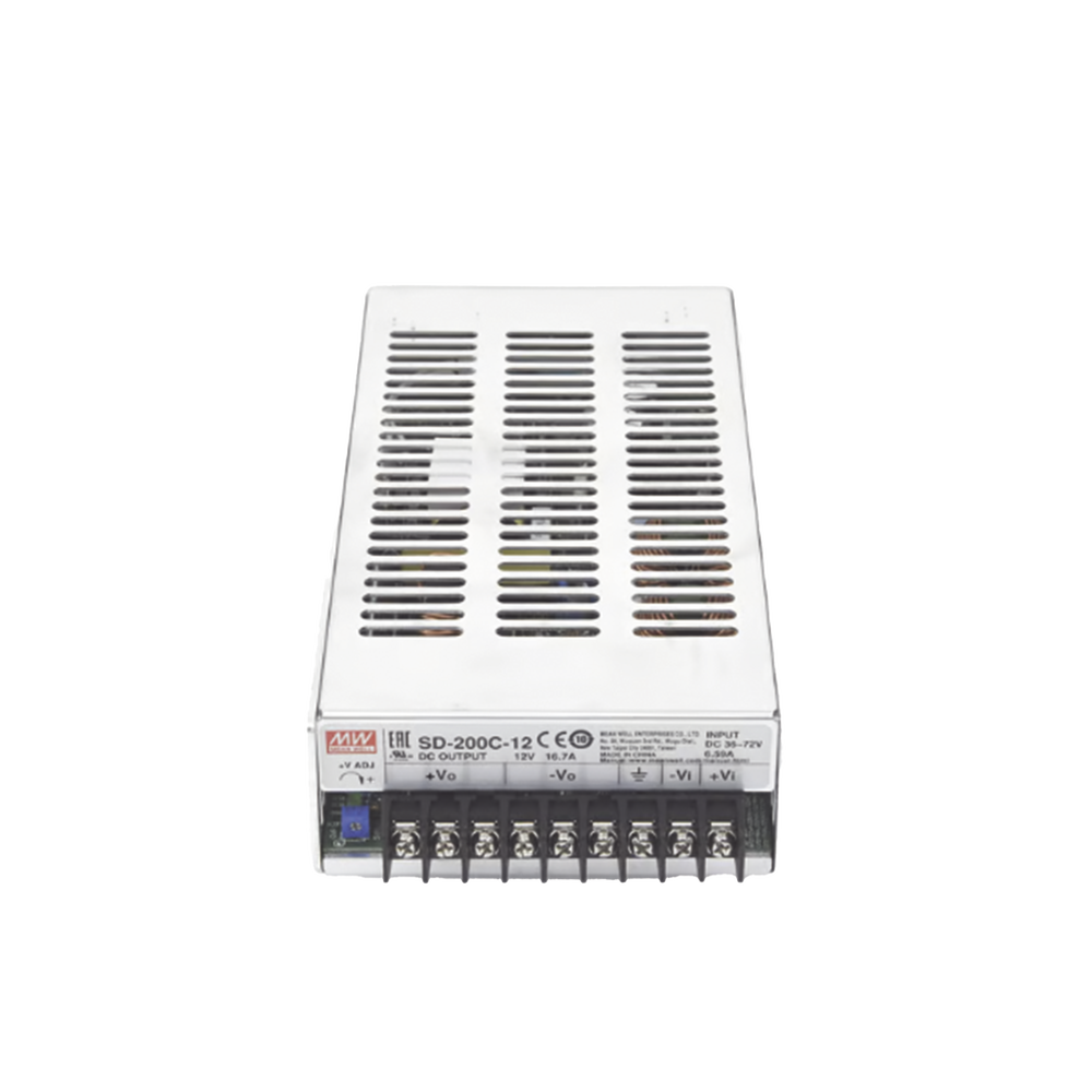 Industrial DC to DC Converter, 36-72V DC Input, 12V DC/16.7A Output