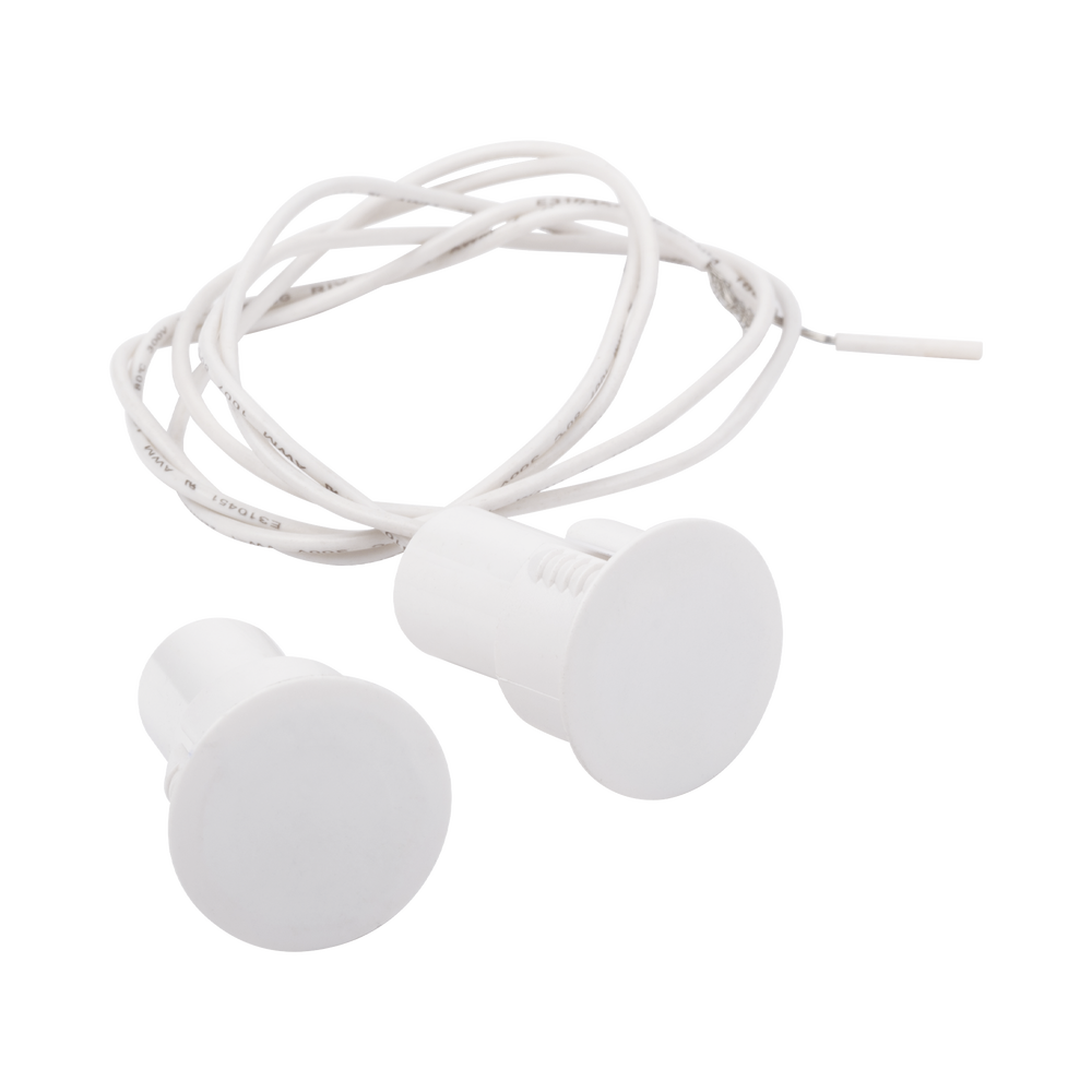 Contacto magnético para puertas y ventanas  Metálicas, aluminio y madera de empotrar color blanco / GAP: 24 mm